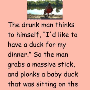 A Drunk Man Was Sitting By A Pond