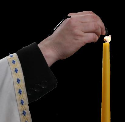 The Priest Lights A Fertility Candle For The Married Couple